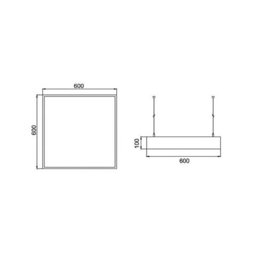 BRUMBERG LED-pendel Biro Square, DALI dimbar, svart 4000K