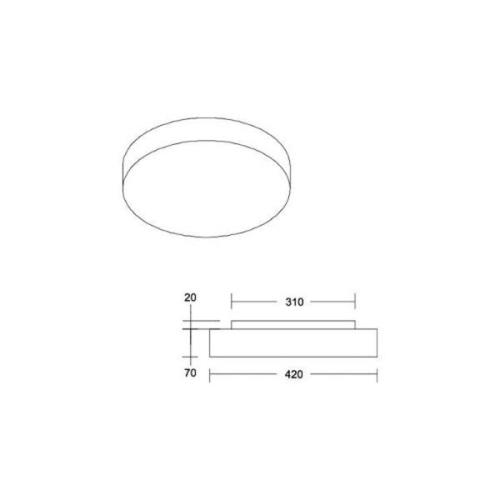 BRUMBERG Celtis Midi taklampa, E27, chintz, vit