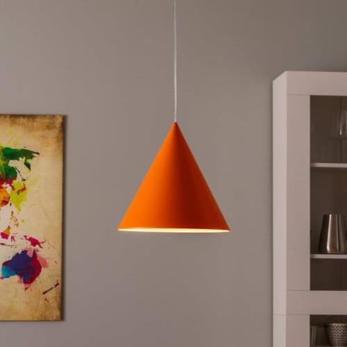 TK Lighting Cono pendellampa, enkel ljuskälla, Ø 32 cm, orange