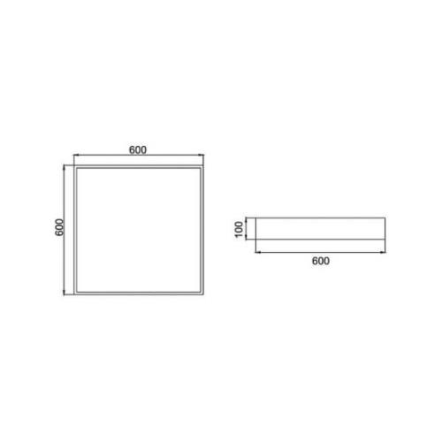 BRUMBERG LED-taklampa Biro Square, tänd/släck, svart, 3000K