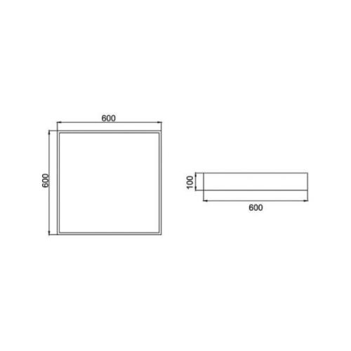 BRUMBERG LED-taklampa Biro Square, tänd/släck, svart, 4000K