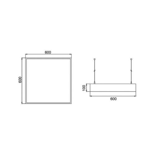 BRUMBERG LED-pendel Biro Square, DALI dimbar, vit, 4 000 K