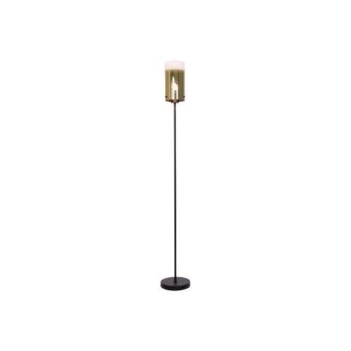 Freelight Ventotto golvlampa, svart/guld, höjd 165 cm, metall/glas