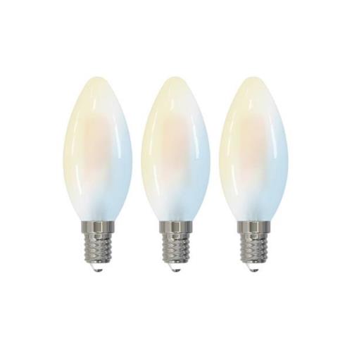 LUUMR Smart LED-dropplampa set om 3 E14 4,2W CCT klar Tuya