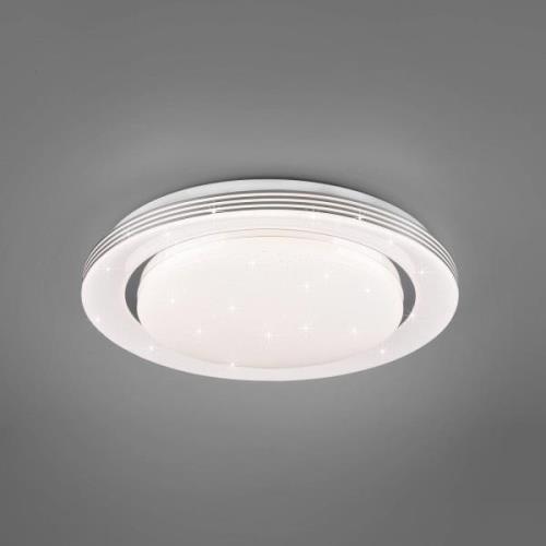 Reality Leuchten LED-taklampa Atria, Ø 38 cm, vit, plast, CCT