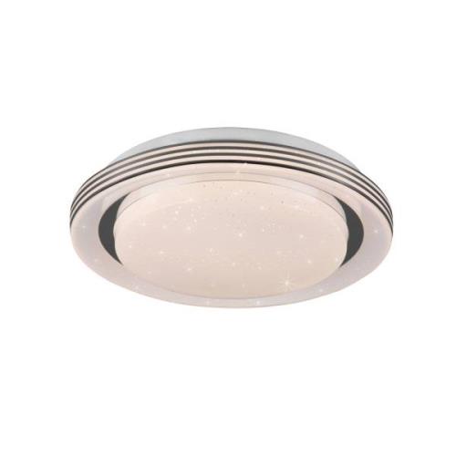 Reality Leuchten LED-taklampa Atria, Ø 27 cm, vit, plast, CCT