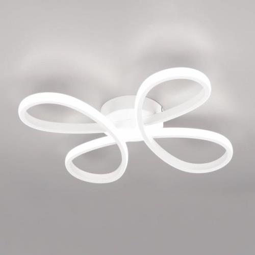 Trio Lighting Fly LED-taklampa, matt vit, 4.000 K, 40 cm x 40 cm