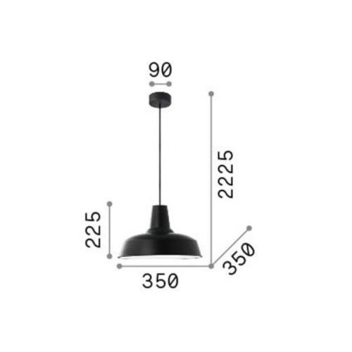 Ideallux Ideal Lux Moby hänglampa, kopparfärgad, metall, Ø 35 cm