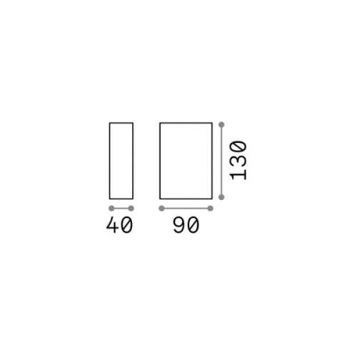 Ideallux Ideal Lux utomhusvägglampa Tetris-2, antracit, aluminium