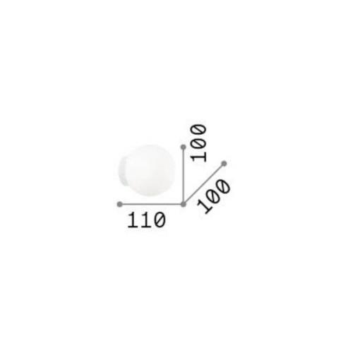 Ideallux Ideal Lux Mapa vägglampa, Ø 10 cm, opalglas, vit, kupa