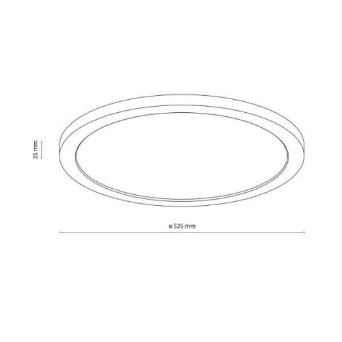 TK Lighting Aqua LED-panel, bok, Ø 52,5 cm, 45 W