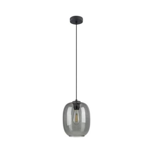 TK Lighting Elio pendellampa, glas, grafit, en lampa