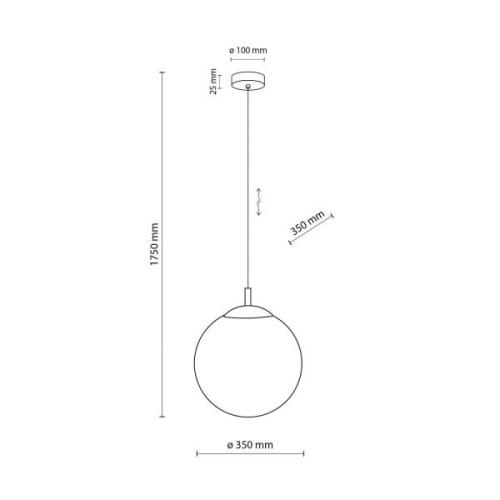 TK Lighting Esme pendellampa, opalglas, enkel belysning, Ø 35 cm