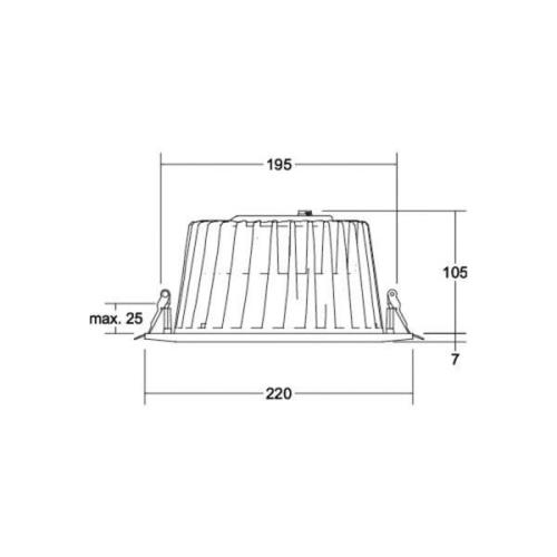 BRUMBERG LED infälld downlight Lydon Maxi, on/off, 3.000 K