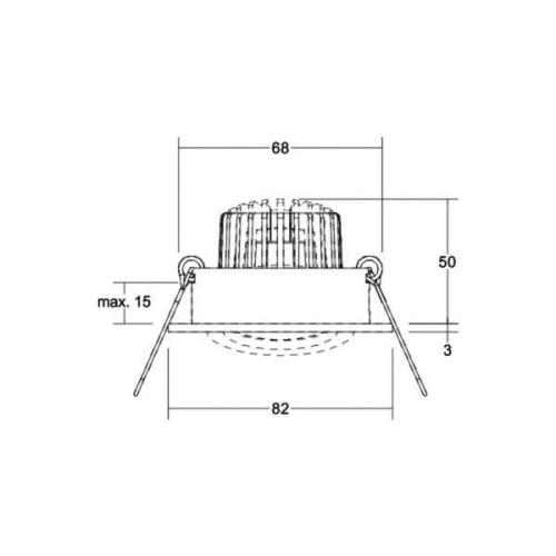 BRUMBERG LED-inbyggnadsspot Tirrel-R, dimbar, krom