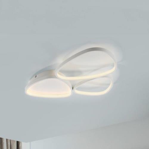 JUST LIGHT. Pebbles taklampa LED, vit, dimbar