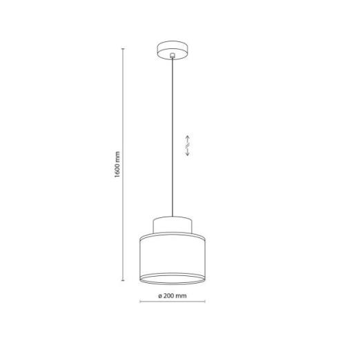 TK Lighting Duo pendellampa, skärm av jute, rostbrun/naturbrun, Ø 20 c...