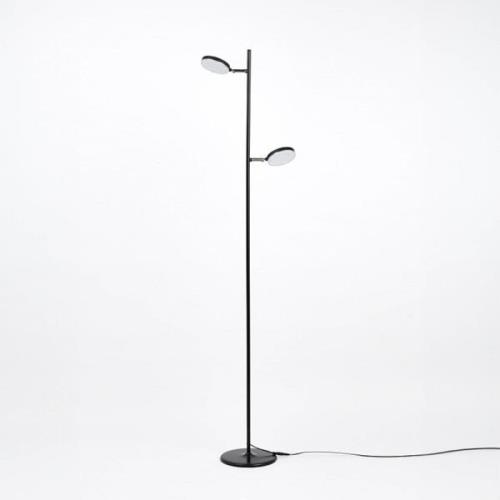 Aluminor Declic LED-golvlampa 2 lampor svart