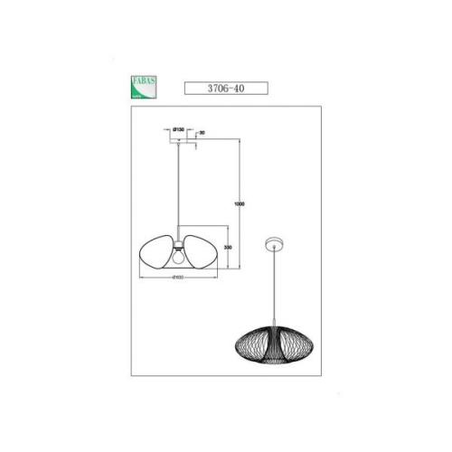 Fabas Luce Fassa hänglampa, guldfärgad matt finish, Ø 60 cm, metall