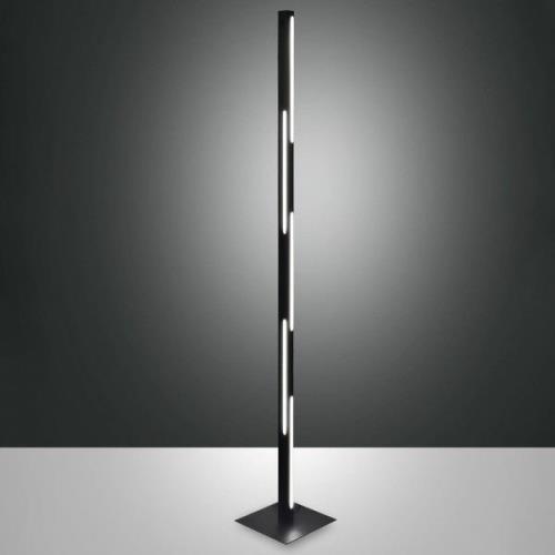 Fabas Luce LED-golvlampa Ling, svart, höjd 165 cm, dimbar, metall