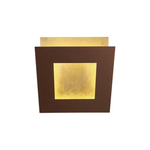 Mantra Iluminación LED-vägglampa Dalia, corten/guld, 22 x 22 cm, alumi...