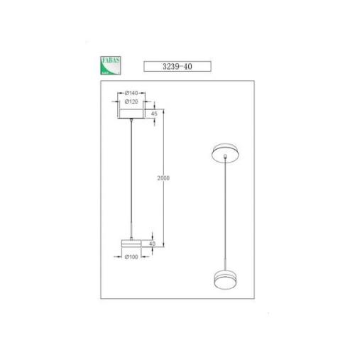 Fabas Luce LED hänglampa Dunk, aluminium, 1 lampa, 3.000 K, metall