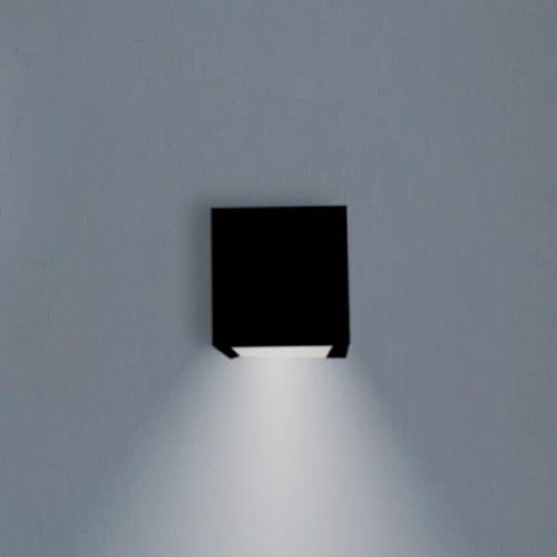 Newgarden LED-vägglampa Box 8, svart, 7,5x7,5cm