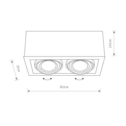 Nowodvorski Lighting Downlight Box II, 2 lampor, svart