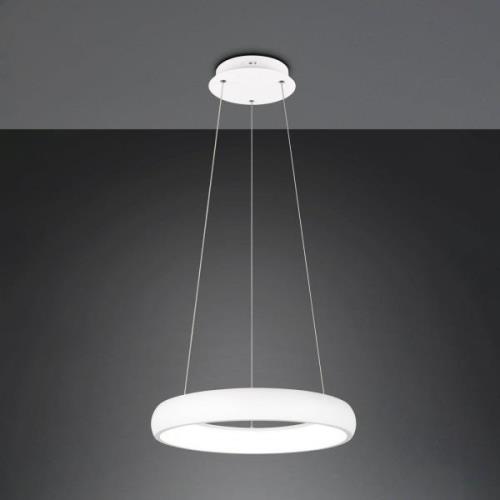 Trio Lighting Cardona Hänglampa, Ø 46,5 cm, vit, CCT, metall