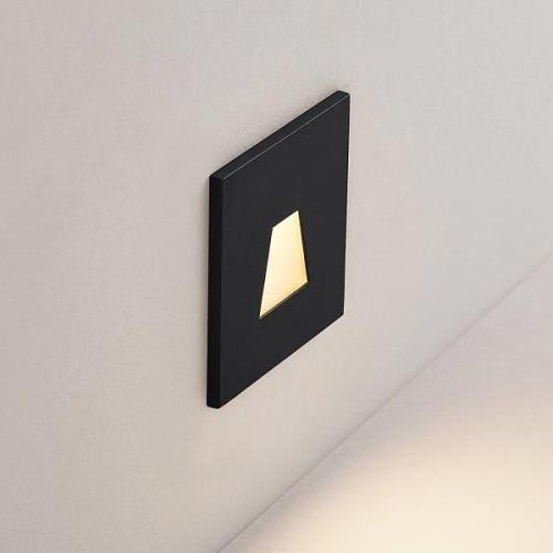 Molto Luce LED-inbyggnadslampa Wall 68R IP44 SQ, svart, CCT