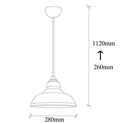 Opviq Hänglampa Dilberay 327-S 1 lampa bärnsten/svart glas Ø 28 cm