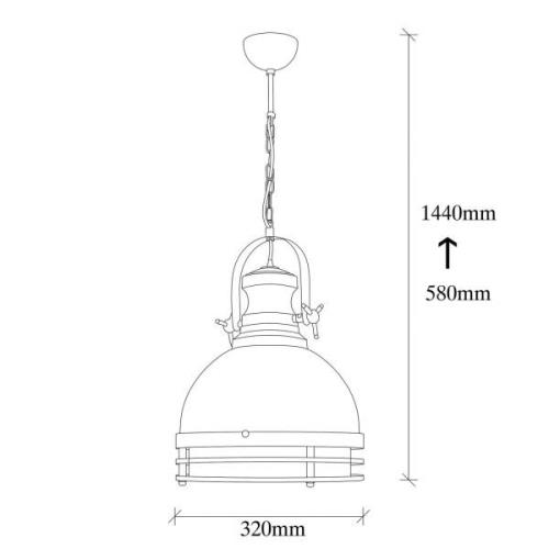 Opviq Saglam 3762 hänglampa, röd/svart, järn, Ø 32 cm