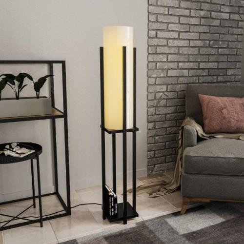 Opviq Golvlampa 8125, svart/vit, metall/canvas, höjd 130 cm