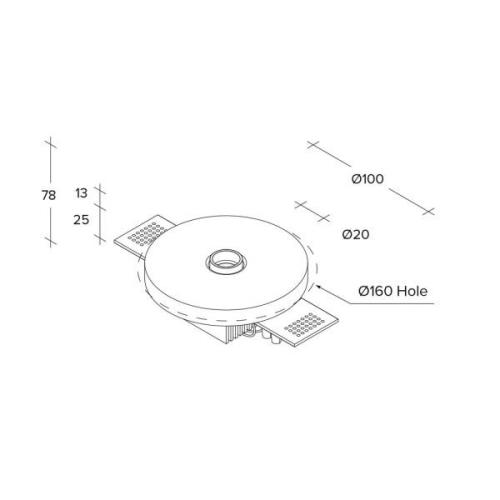 TECNICO by Sforzin Rhodia inbyggnadsspot LED, vit, gips, Ø 10 cm