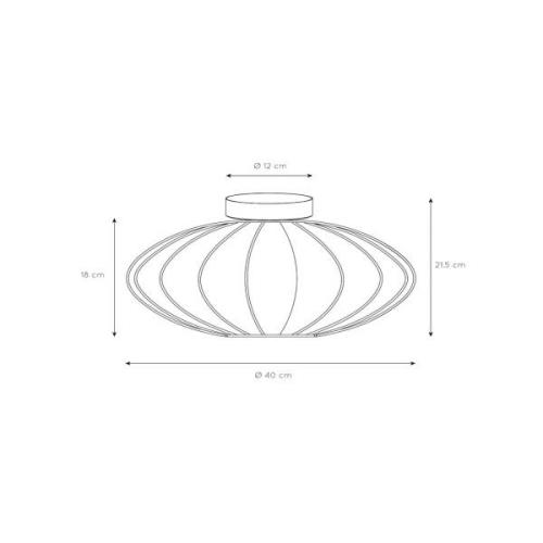 Lucide Corina taklampa, krämfärgad, Ø 40 cm, E27