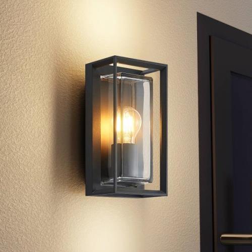 Arcchio utomhusvägglampa Ismera, IP65, mörkgrå, sensor