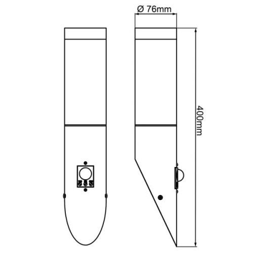 Brilliant Utomhusvägglampa Dody Sensor, svart, metall, plast