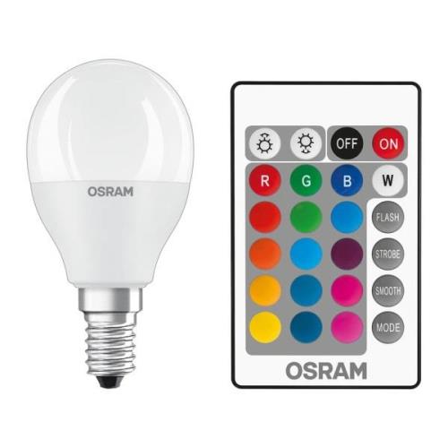 OSRAM LED-lampa E14 4,9W Star+ droppe matt Fjärrkontroll