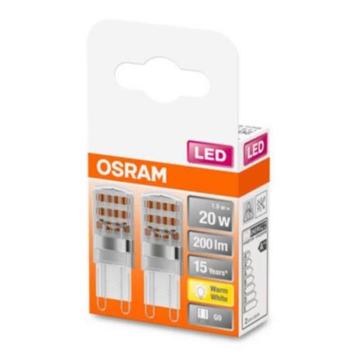 OSRAM LED stiftbas G9 1,9W 2 700K klar 2-pack