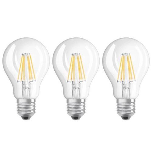 OSRAM LED-filamentlampa E27 6W, varmvit, 3-pack