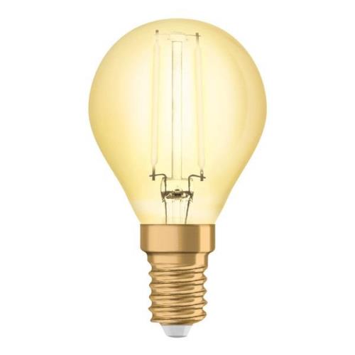 OSRAM LED-droppe E14 4W Vintage Classic P guld