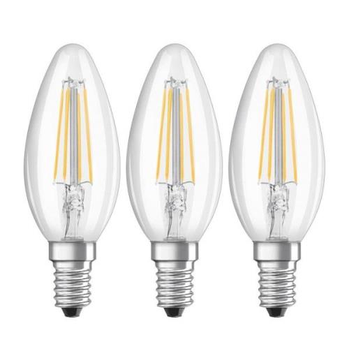 OSRAM LED-kronljuslampa E14 4W 2 700 K filament 3-pack