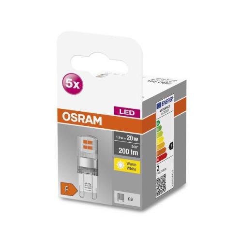 OSRAM Base PIN LED-stiftlampa G9 1,9 W 2700K 5 st