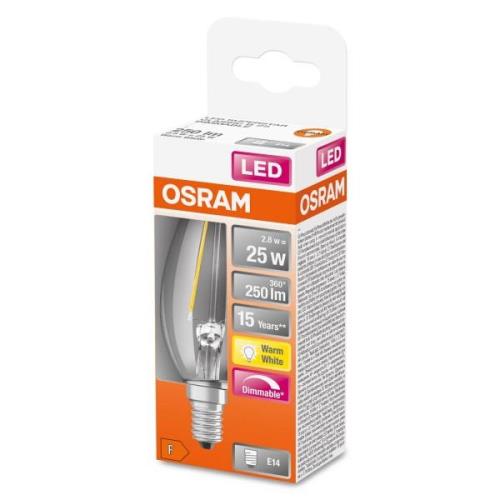 OSRAM kronljuslampa E14 2,8W 827 dimbar klar