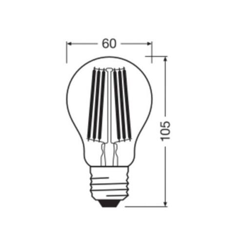 OSRAM LED Classic, glödtråd, E27, 7,2 W, 1 521 lm, 4 000 K