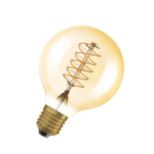 OSRAM LED Vintage 1906, G80, E27, 7 W, guld, 2 200 K, dim.