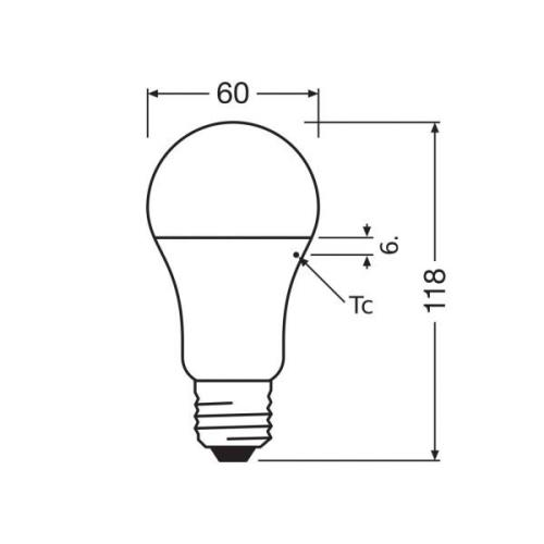 OSRAM LED Classic Star, matt, E27, 10 W, 2 700 K, 1 055 lm