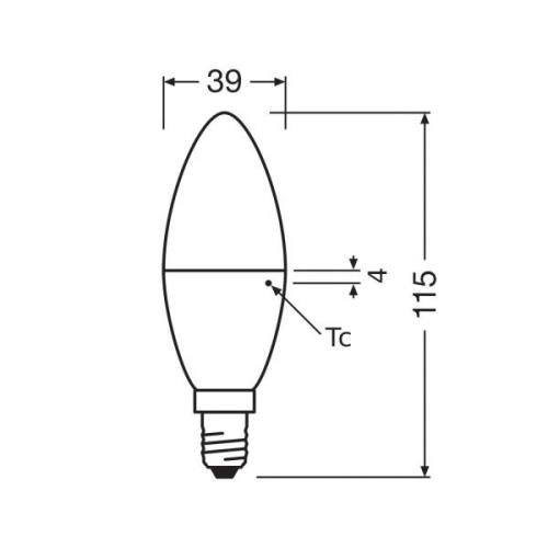 OSRAM LED Classic Star, stearinljus, matt, E14, 7,5 W, 2 700 K