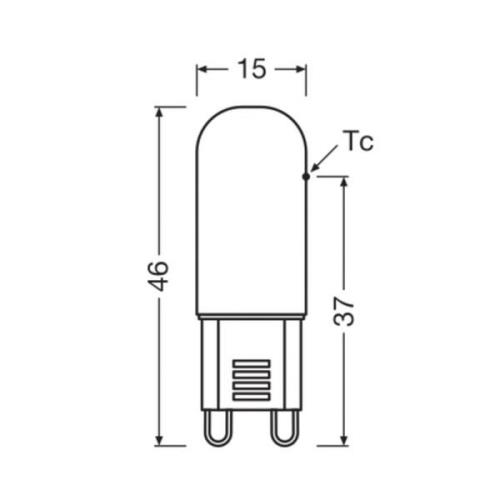 OSRAM LED-lampa stiftsockel G9 1,8 W klar 2 700 K