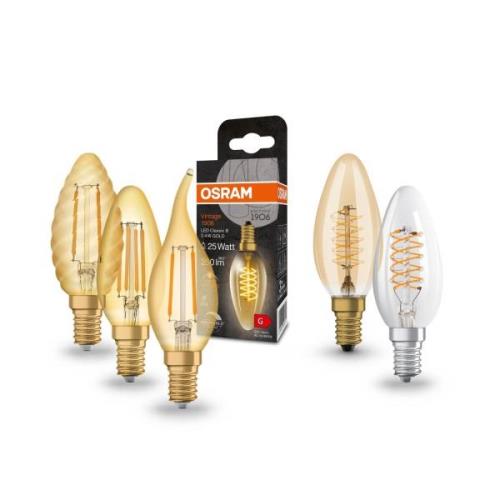 OSRAM filament ljuslampa Vintage 1906, E14 Filament 4W 824 guld